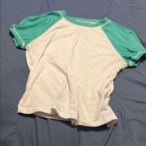 White and Teal crop top
